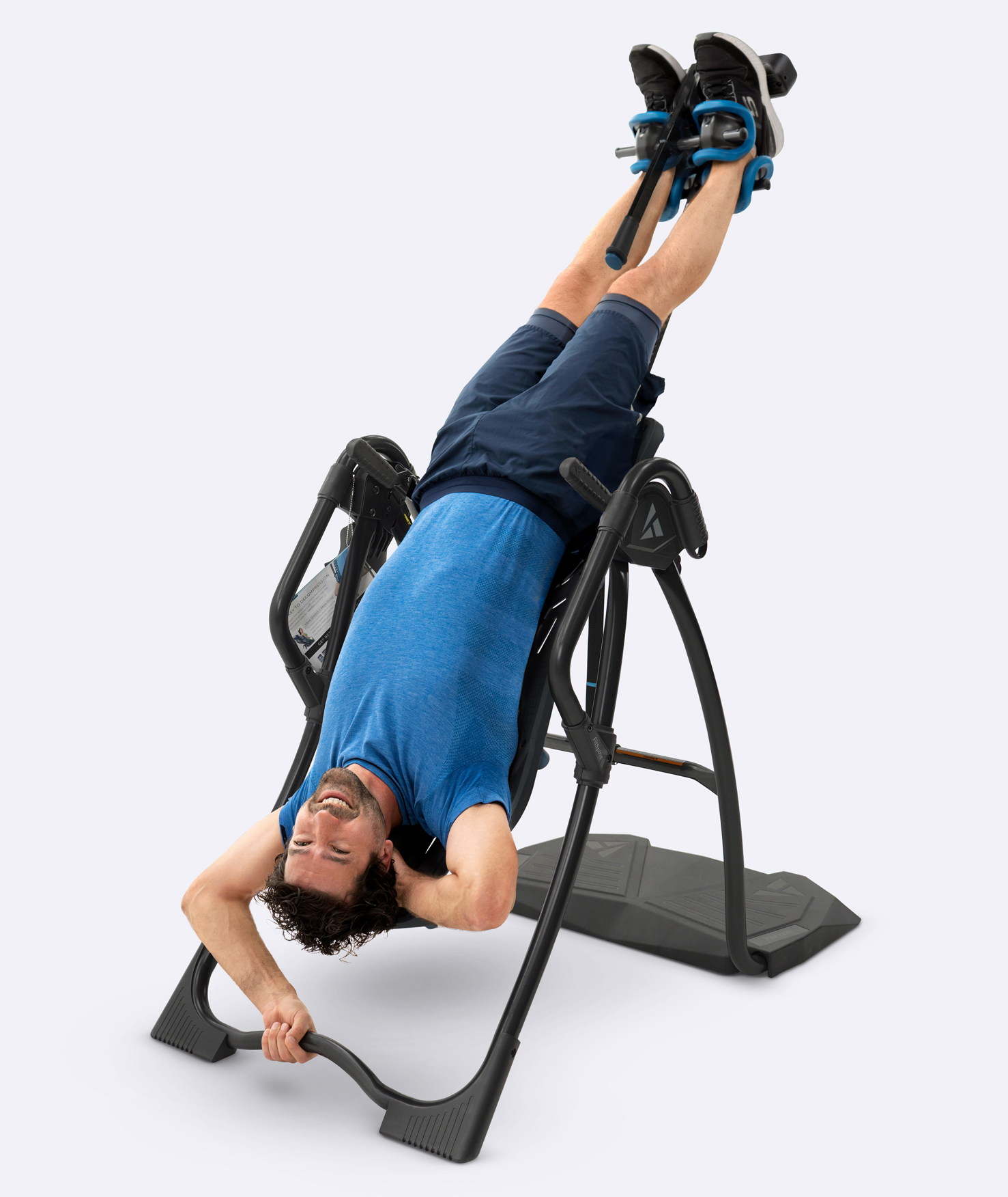 Person on LX9 Inversion Table at 60 degrees