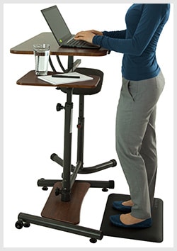 Teeter Sit Stand Desk with Anti-Fatigue Map