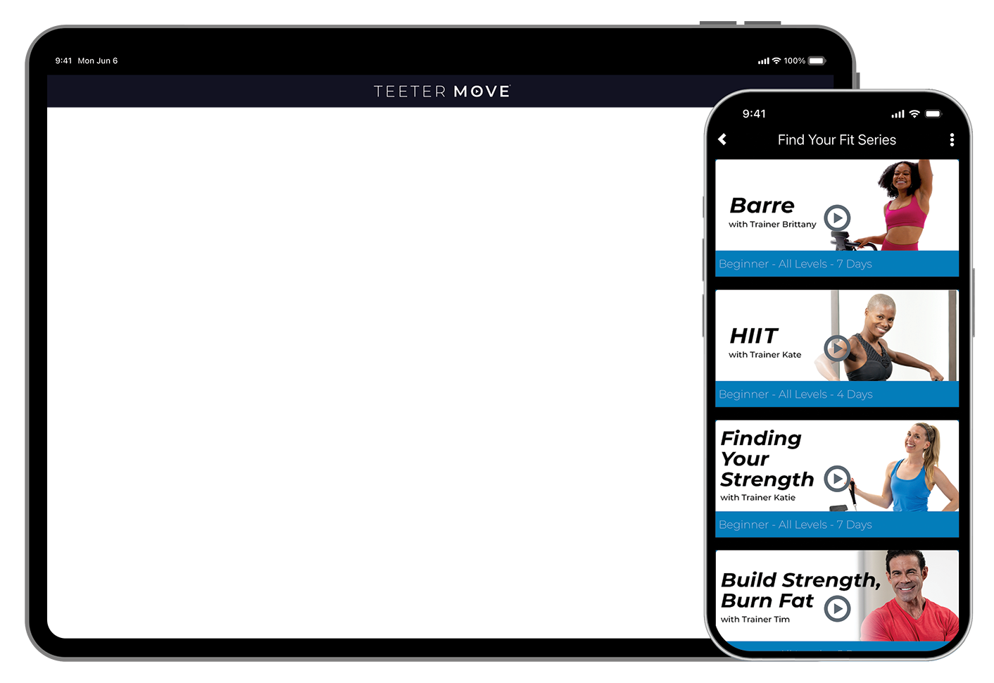 Teeter Move App on Tablet