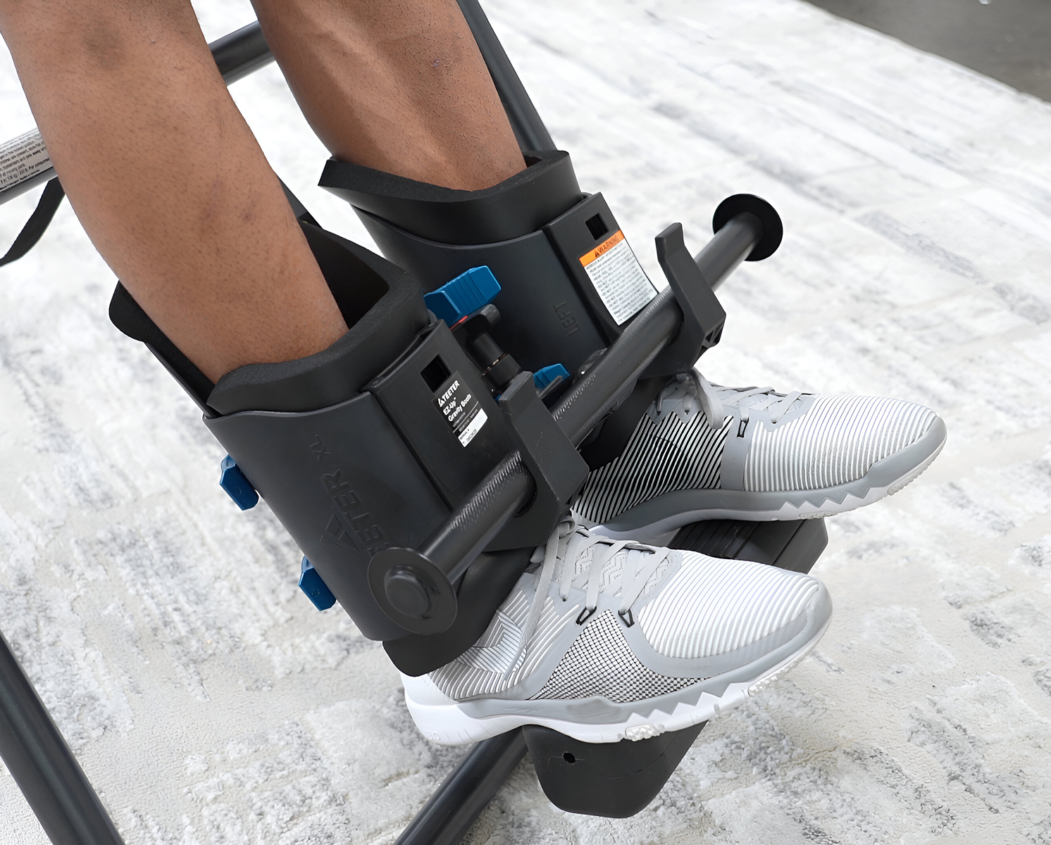 Teete Gravity Boots with Adapter Kit on Inversion Table