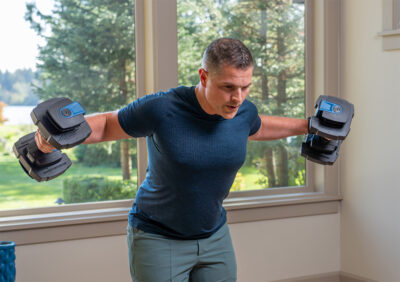 Person working out with ProFlex 432 Weights